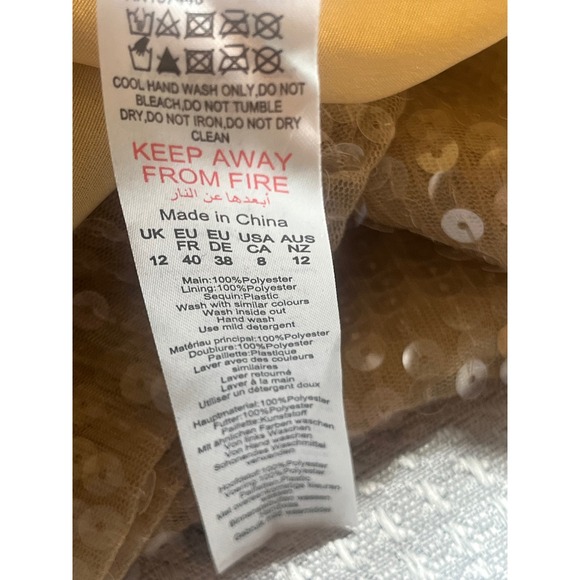 PrettyLittleThing Nude Sequin Ruffle Detail Maxi Skirt CNI4635 Champagne 8 NEW - Picture 5 of 5